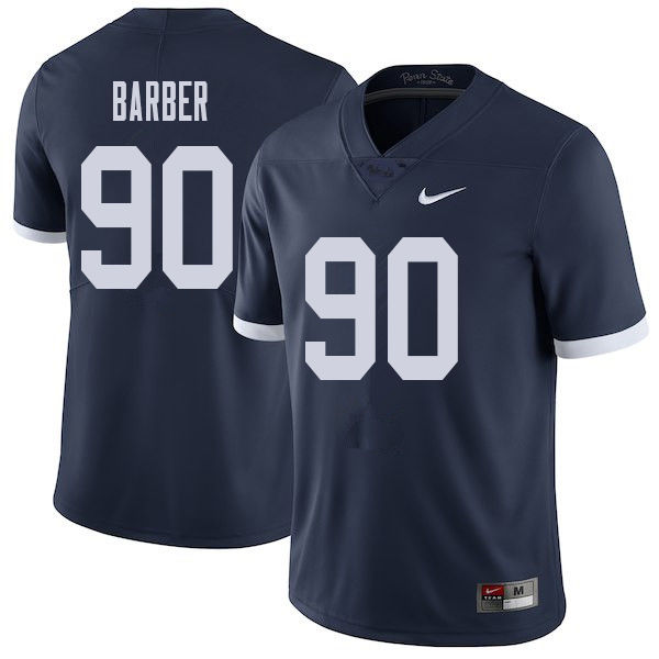 Men #90 Damion Barber Penn State Nittany Lions College Throwback Football Jerseys Sale-Navy